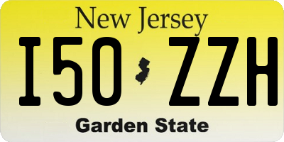 NJ license plate I50ZZH
