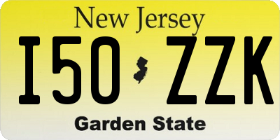 NJ license plate I50ZZK