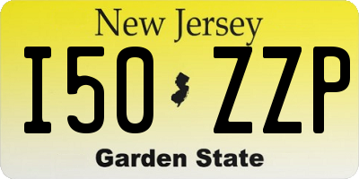 NJ license plate I50ZZP