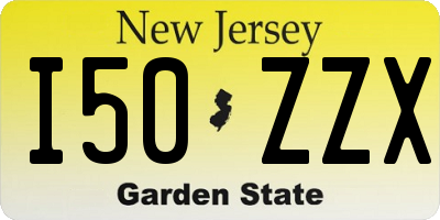 NJ license plate I50ZZX