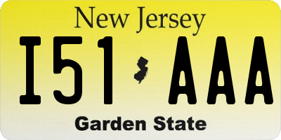 NJ license plate I51AAA