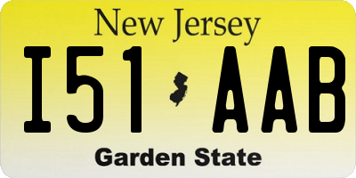 NJ license plate I51AAB