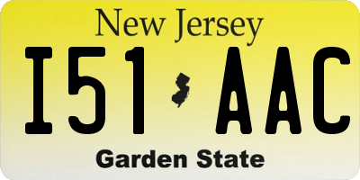 NJ license plate I51AAC