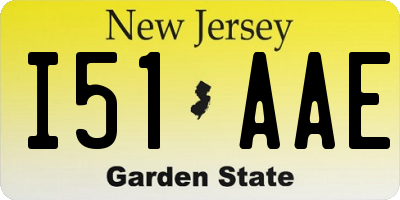 NJ license plate I51AAE