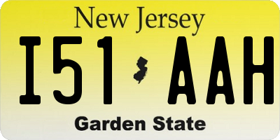 NJ license plate I51AAH