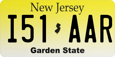 NJ license plate I51AAR