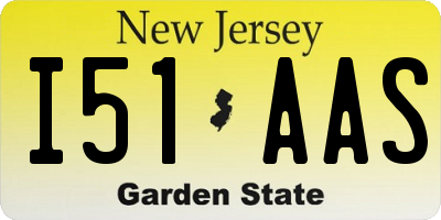 NJ license plate I51AAS
