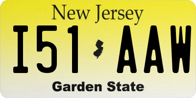 NJ license plate I51AAW