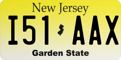 NJ license plate I51AAX