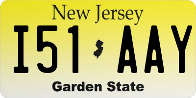 NJ license plate I51AAY