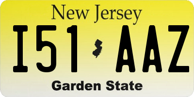 NJ license plate I51AAZ