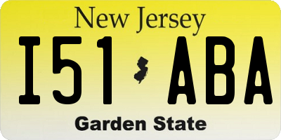 NJ license plate I51ABA