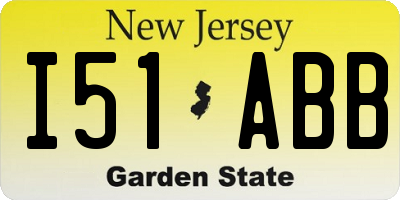 NJ license plate I51ABB
