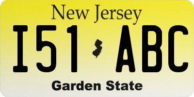 NJ license plate I51ABC