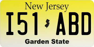 NJ license plate I51ABD