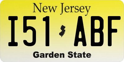 NJ license plate I51ABF