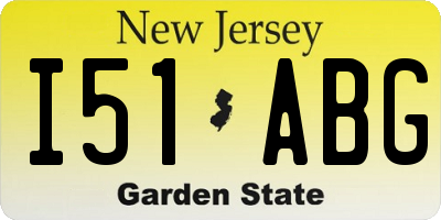 NJ license plate I51ABG