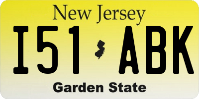 NJ license plate I51ABK