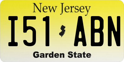 NJ license plate I51ABN