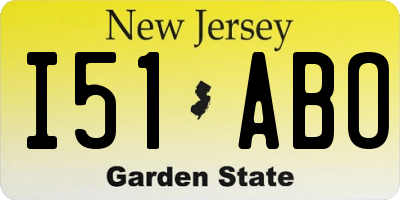NJ license plate I51ABO