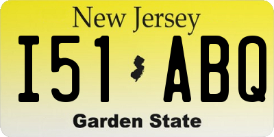 NJ license plate I51ABQ