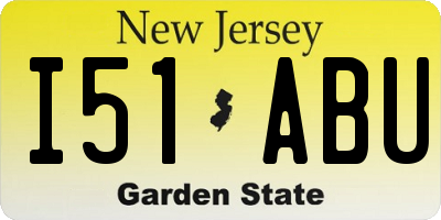 NJ license plate I51ABU