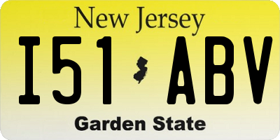 NJ license plate I51ABV