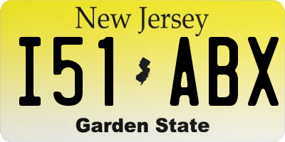 NJ license plate I51ABX