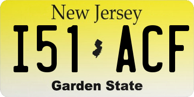 NJ license plate I51ACF
