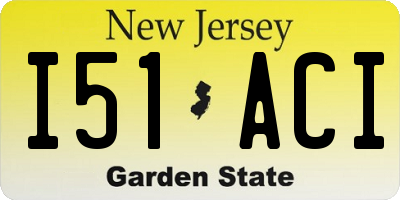 NJ license plate I51ACI