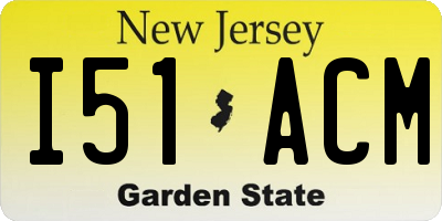 NJ license plate I51ACM