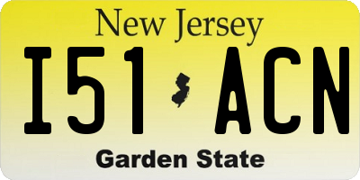 NJ license plate I51ACN