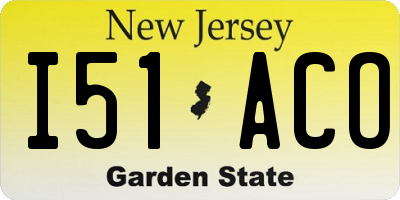 NJ license plate I51ACO