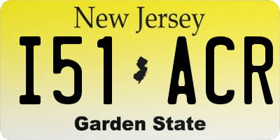 NJ license plate I51ACR