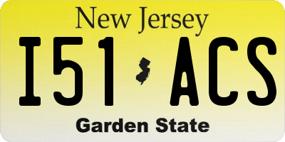 NJ license plate I51ACS