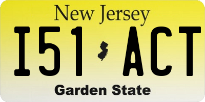 NJ license plate I51ACT