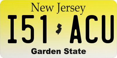 NJ license plate I51ACU