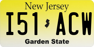 NJ license plate I51ACW