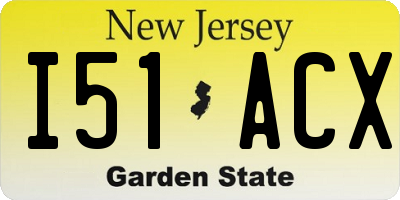 NJ license plate I51ACX