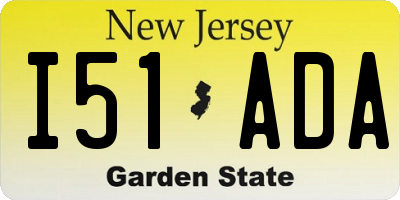 NJ license plate I51ADA