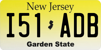 NJ license plate I51ADB