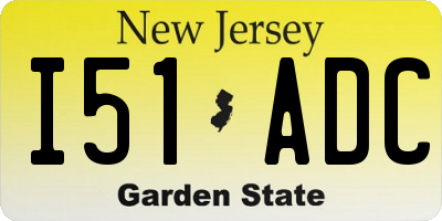 NJ license plate I51ADC
