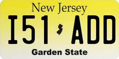 NJ license plate I51ADD