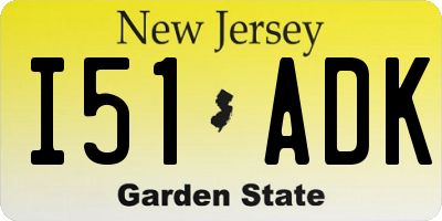 NJ license plate I51ADK