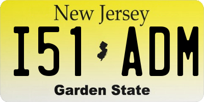 NJ license plate I51ADM