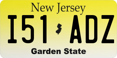 NJ license plate I51ADZ