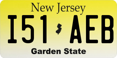 NJ license plate I51AEB