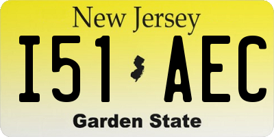 NJ license plate I51AEC