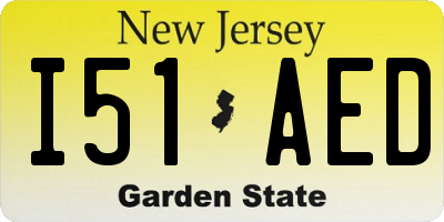 NJ license plate I51AED