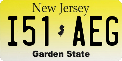 NJ license plate I51AEG